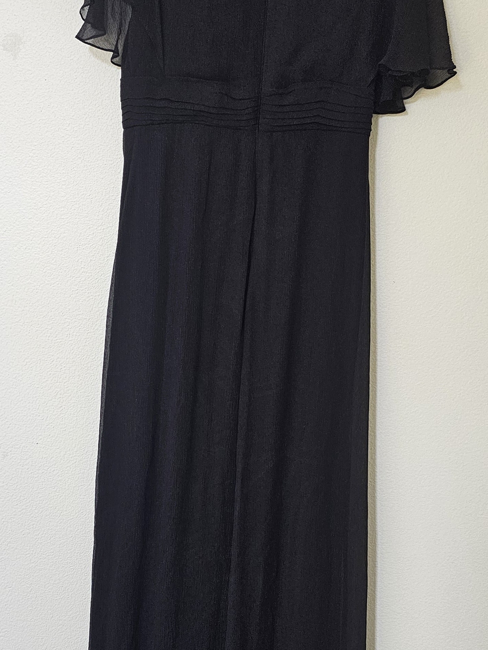 Elegant Black Maxi Dress with Flutter Sleeves